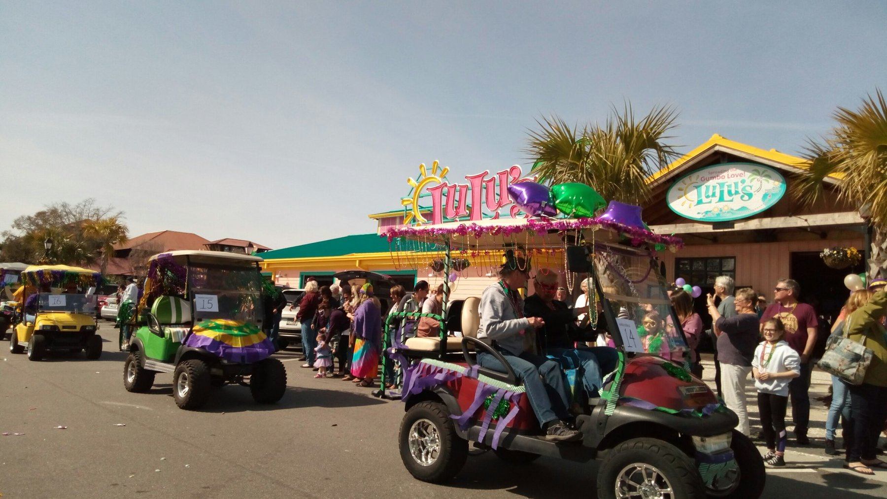 LuLus North Myrtle Beach Mardi Gras Golf Cart Parade